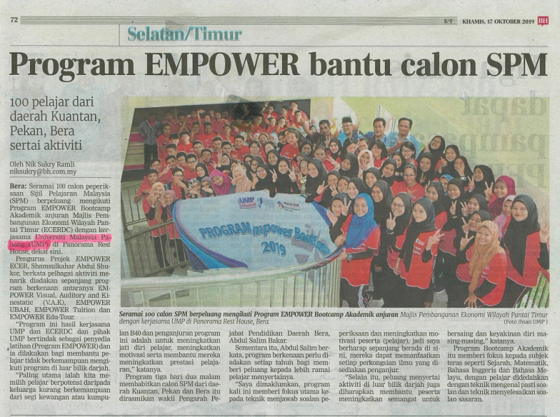 Program EMPOWER bantu calon SPM