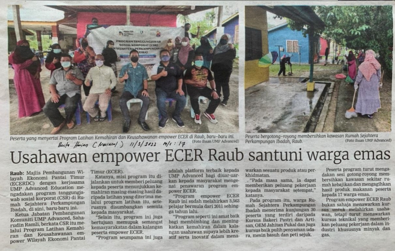 Usahawan empower ECER Raub santuni warga emas