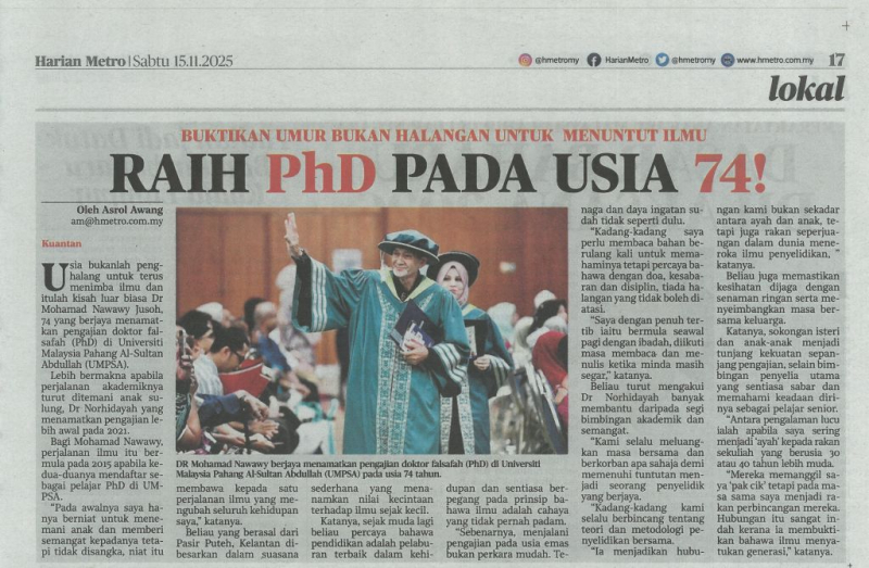 Raih PhD pada usia 74!