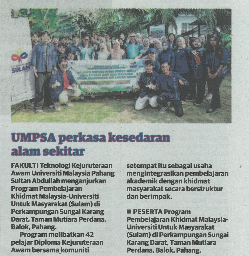 UMPSA perkasa kesedaran alam sekitar