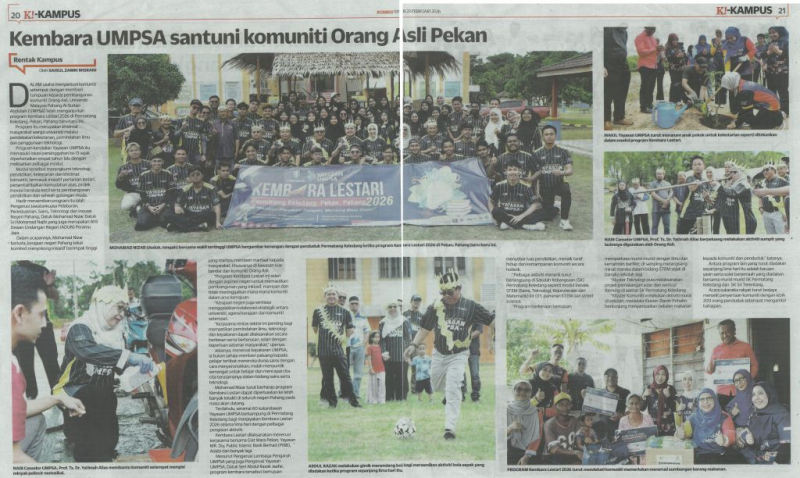 Kembara UMPSA santuni komuniti Orang Asli Pekan 