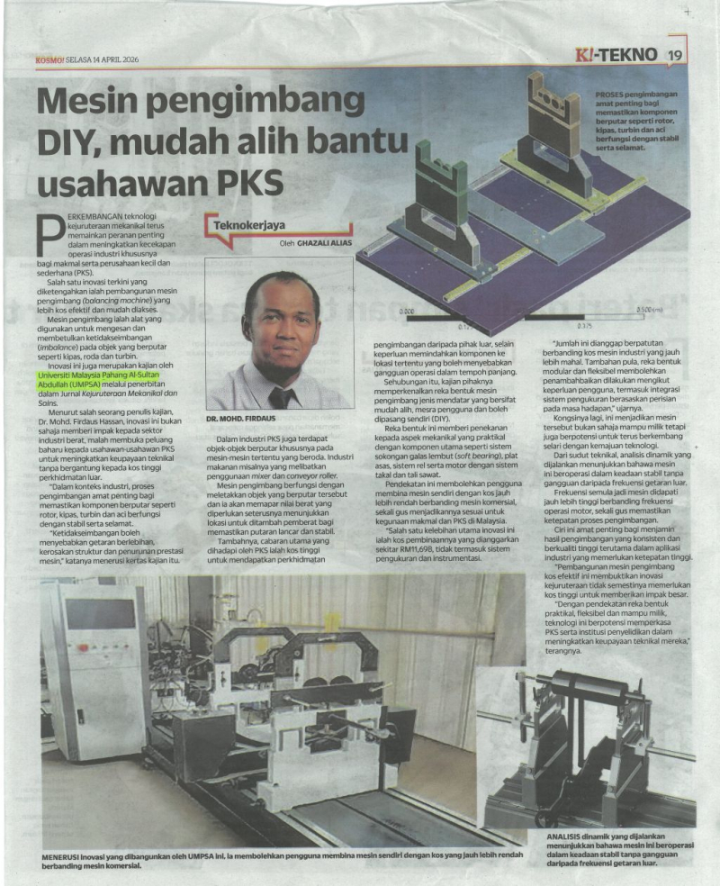 Mesin pengimbang DIY, mudah alih bantu usahawan PKS