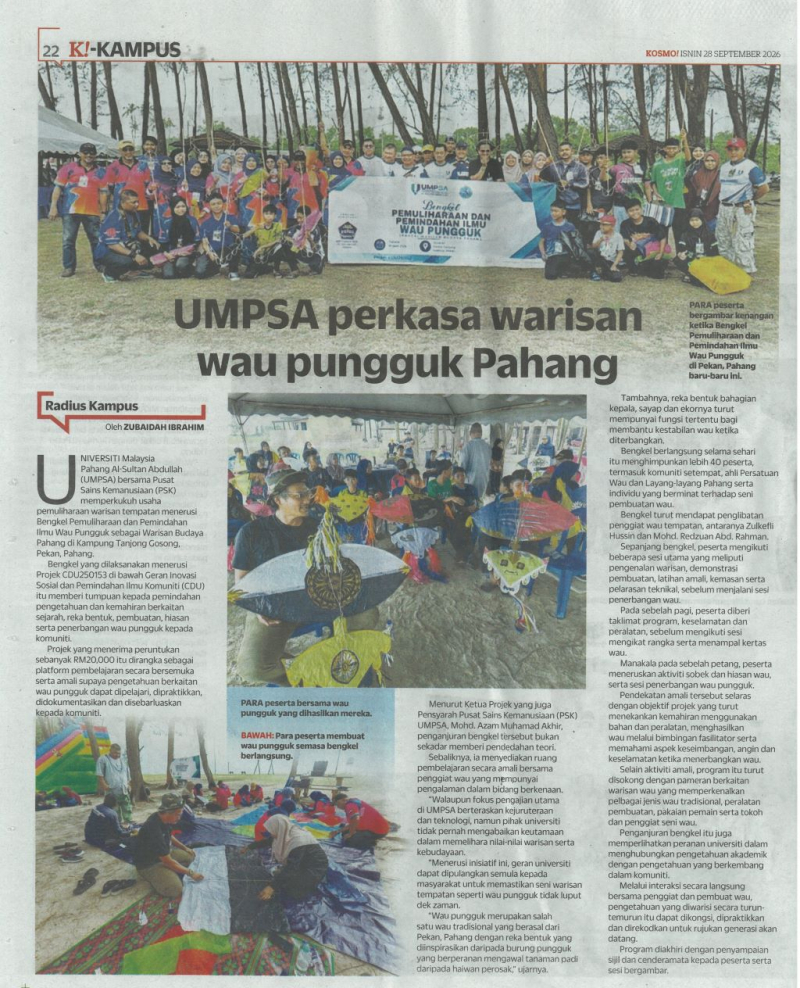 UMPSA perkasa warisan wau pungguk Pahang