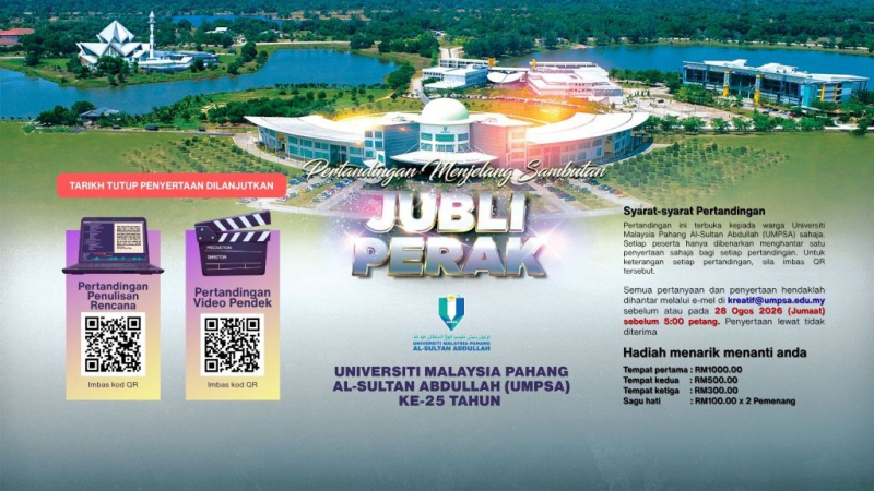 Ayuh sertai pertandingan menjelang Sambutan Jubli Perak 2027, peluang warga UMPSA pamer kreativiti