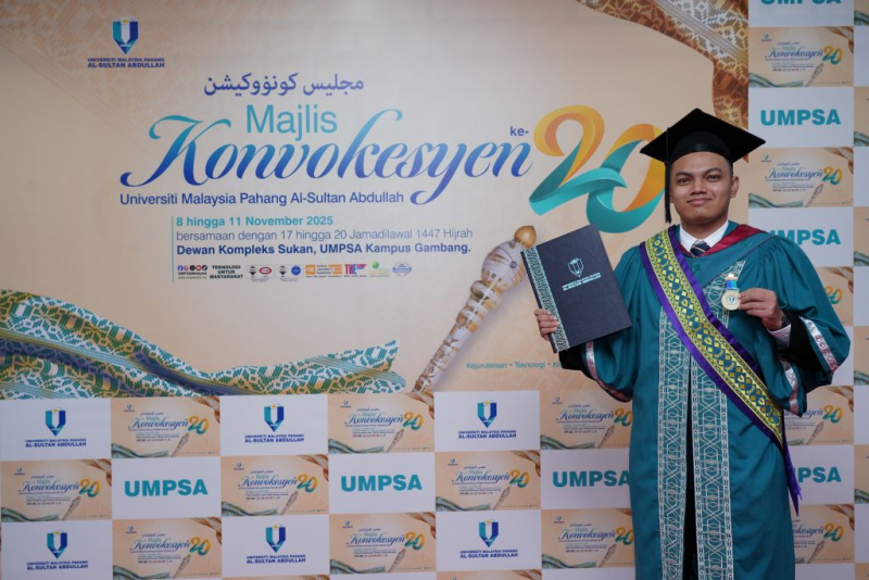Akmal Safwan Shahriman, graduan TVET UMPSA raih Anugerah Kecemerlangan UMW Holdings Bhd.