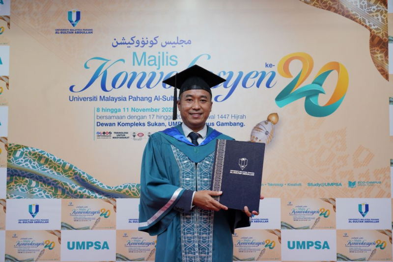 Ketabahan membawa kejayaan Tc. Mohd hafeez bangkit di pentas Majlis Konvokesyen Ke-20 UMPSA