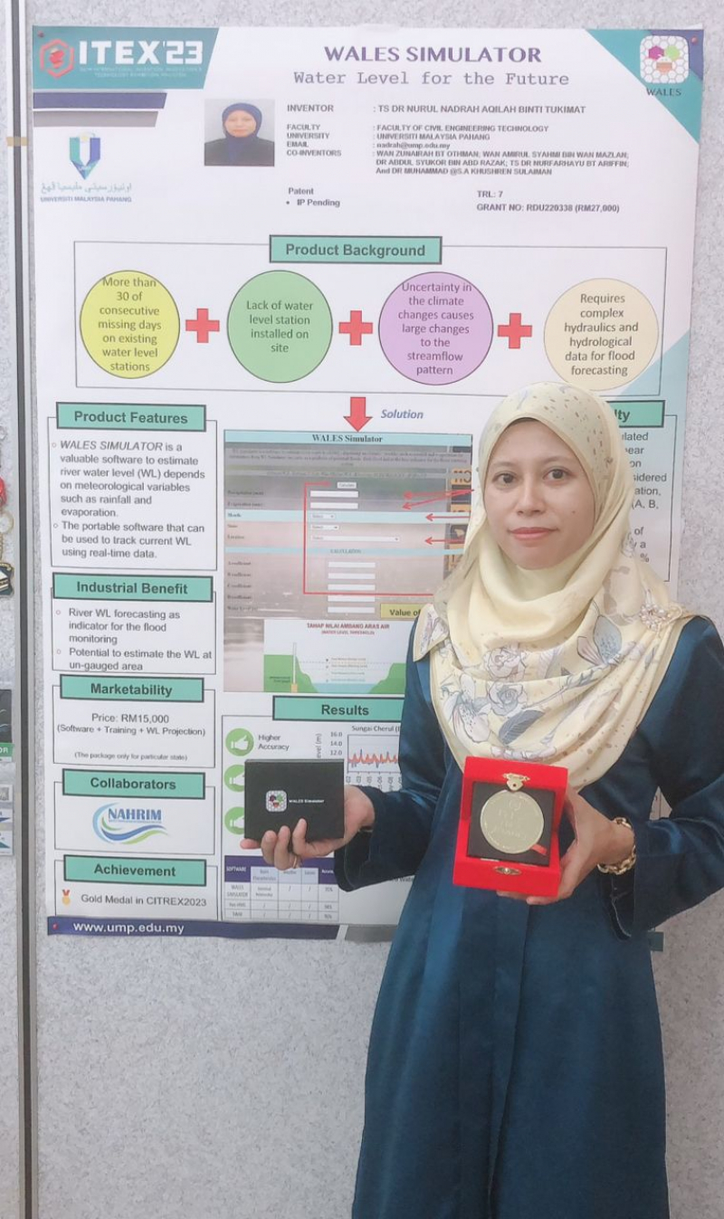 Ts. Dr. Nurul Nadrah Aqilah cipta perisian meramal paras air sungai bagi mengenal pasti kawasan banjir